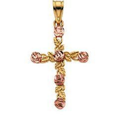 14K Yellow Gold Rose Crossyellow 