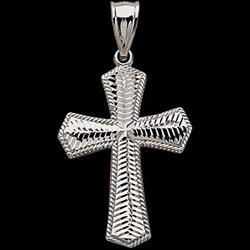14K White Gold Cross Pendantwhite 