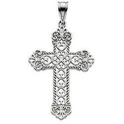 14K White Gold Cross Pendantwhite 