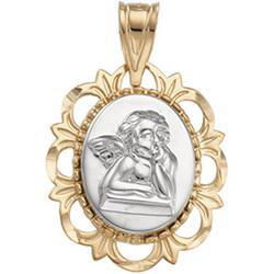 14K Two Tone Gold Raphael Medal Pendanttwo 