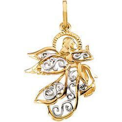 14K Two Tone Gold Angel Pendanttwo 