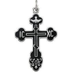 Sterling Silver St. Andrew Cross With Blue Enamel Pendantsterling 