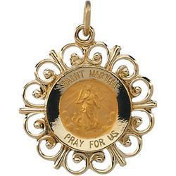 14K Yellow Gold Round St Martha Pendant Medalyellow 