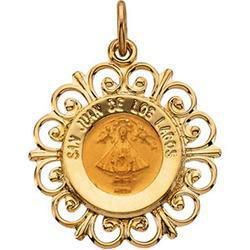 14K Yellow Gold Round San Juan De Los Lagos Pendant Medalyellow 