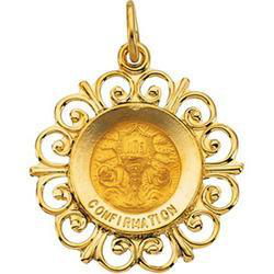14K Yellow Gold Round Confirmation Pendant Medalyellow 