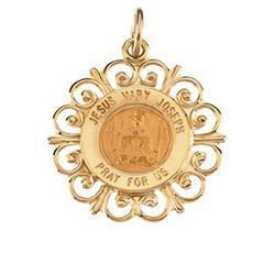 14K Yellow Gold Altagracia Holy Family Pendant Medalyellow 