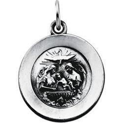 Sterling Silver Round Baptism Pendant Medalsterling 