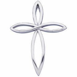 14K White Gold Cross Pendantwhite 