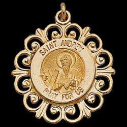 14K Yellow Gold St Andrew Pendant Medalyellow 