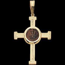 14K Yellow Gold Engraved Cross Pendantyellow 