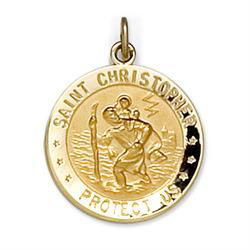 14K Yellow Gold St. Christopher Us Air Force Medalyellow 