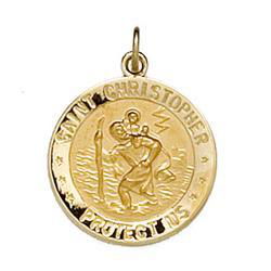 14K Yellow Gold St. Christopher/Us Coast Guard Medalyellow 