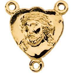 14K Yellow Gold Face Of Jesus Rosary Centeryellow 