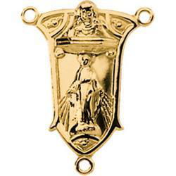 14K Yellow Gold Blessed Virgin Rosary Centeryellow 