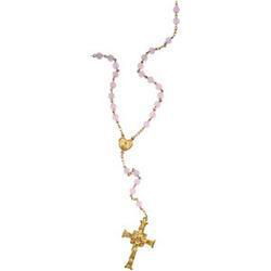 Yellow Gold Filled Rose Quartz Rosaryyellow 
