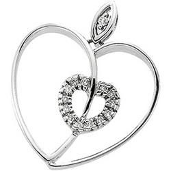 14K White Gold Diamond Heart Pendantwhite 