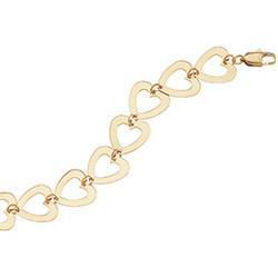 14K Yellow Gold Geometric Heart Bracelet - 7 inchesyellow 
