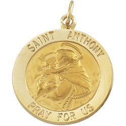 Sterling Silver Round St Anthony Pendant Medalsterling 