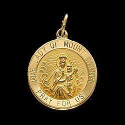 Sterling Silver Round Lady/Mount Carmel Pendant Medalsterling 