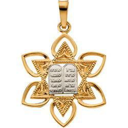 14K Two Tone Gold Star Of David Pendanttwo 