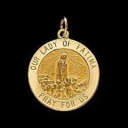 Sterling Silver Round Our Lady Of Fatima Pendant Medalsterling 