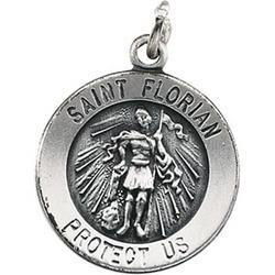 14K White Gold St. Florian Medalwhite 