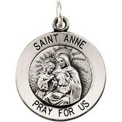 Sterling Silver Round St Anne Pendant Medalsterling 