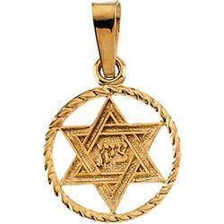 14K Yellow Gold Star Of David Pendantyellow 