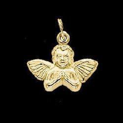 14K White Gold Baby Angel Pendantwhite 