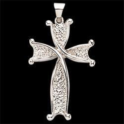 14K White Gold Cross Pendantwhite 