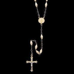 14K Yellow Gold Long Fluted Rosaryyellow 
