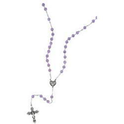 Sterling Silver Lavender Jade Rosarysterling 