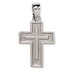 14K White Gold Cross Pendantwhite 