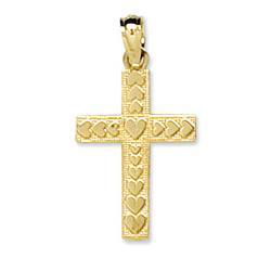 14K Yellow Gold Cross & Heartsyellow 