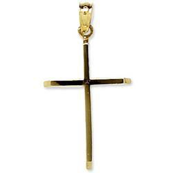 14K Yellow Gold Large Plain Crossyellow 