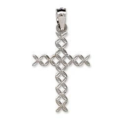 14K White Gold Fancy Crosswhite 