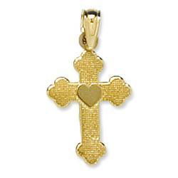 14K Yellow Gold Cross & Heartyellow 