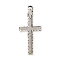 14K White Gold Filigree Crosswhite 