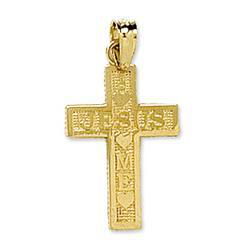 14K Yellow Gold I Love Jesus Crossyellow 