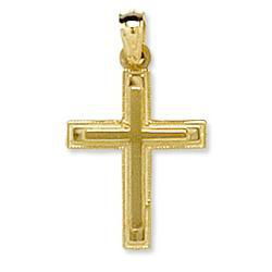 14K Yellow Gold Raised Filigree Crossyellow 
