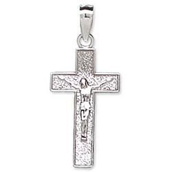 14K White Gold Crucifix Pendantwhite 