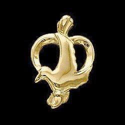 14K Yellow Gold Heart Shaped Holy Spirit Pendantyellow 