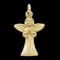 14K White Gold Praying Angel Pendantwhite 