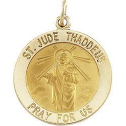 Sterling Silver Round St. Jude Thadeus Pendant Medalsterling 