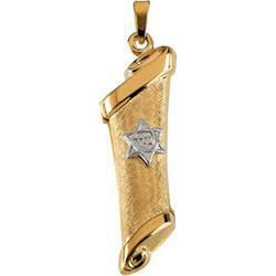 14K Two Tone Gold Mezuzah Pendanttwo 