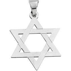 14K White Gold Star Of David Pendantwhite 