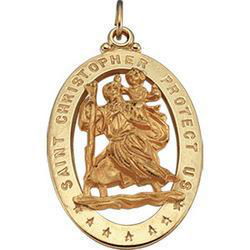 14K Yellow Gold St. Christopher Medalyellow 