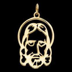 14K Yellow Gold Face Of Jesus Silhouette Pendantyellow 