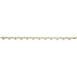 14K Two Tone Cross Heart Bracelet - 7 inchestwo 