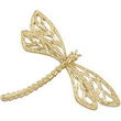 14K Yellow Gold Dragonfly Brooch